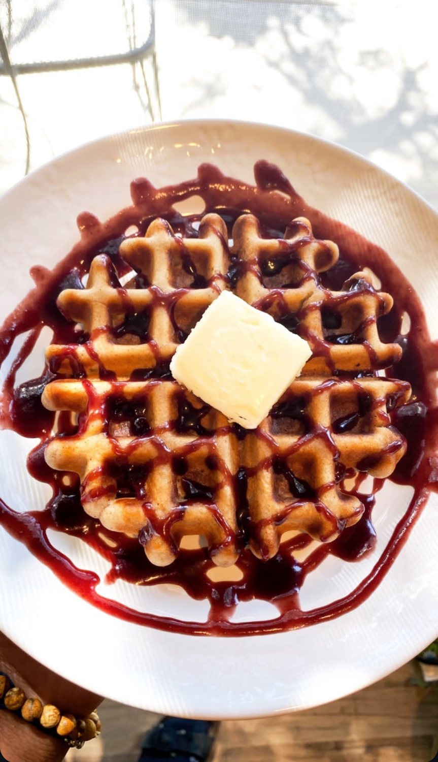 Berry-topped waffle