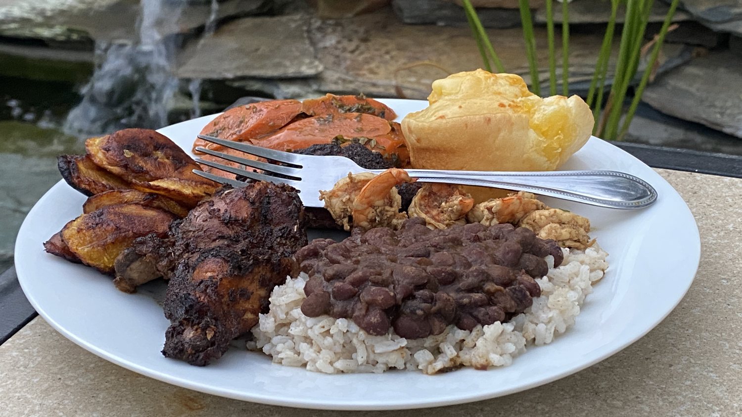 A hearty plate of ribs and sides