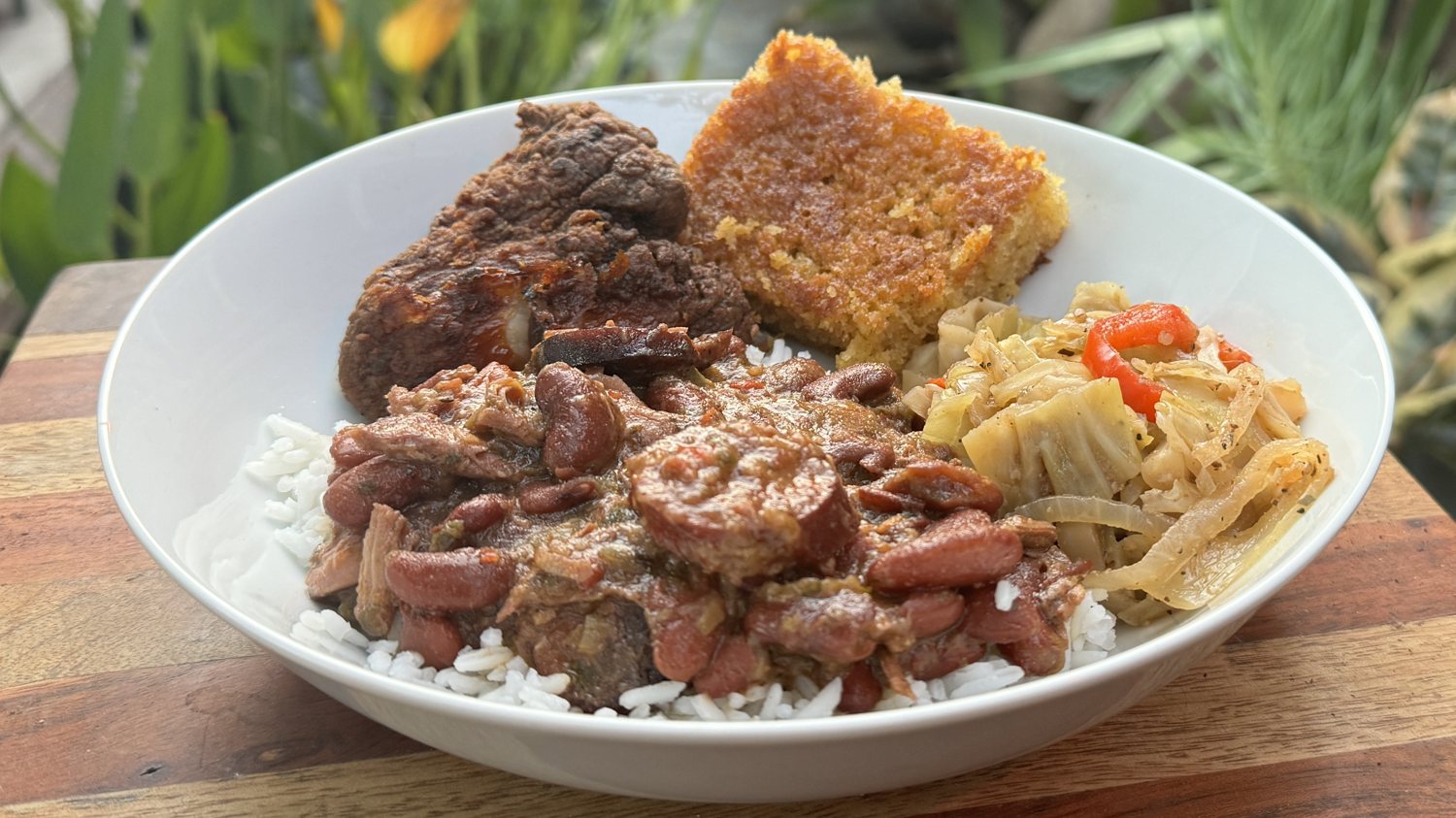 A loaded Sunday supper plate