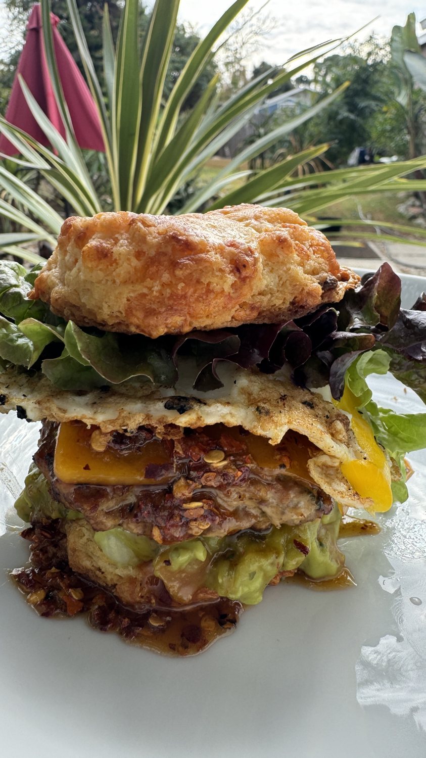 A loaded signature burger